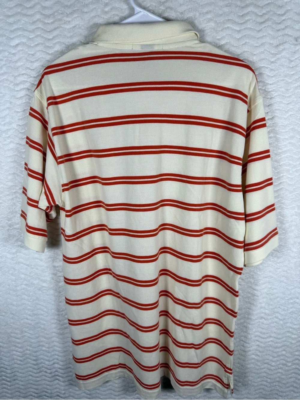 Vintage Daniel Cremieux Cream and Orange Striped Polo. Absolutely classic piece